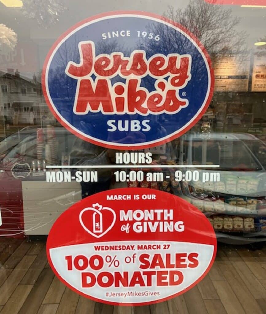 Jersey Mike's Day of Giving is Today (Wed.) - 100% of SALES Donated to Special Olympics WI