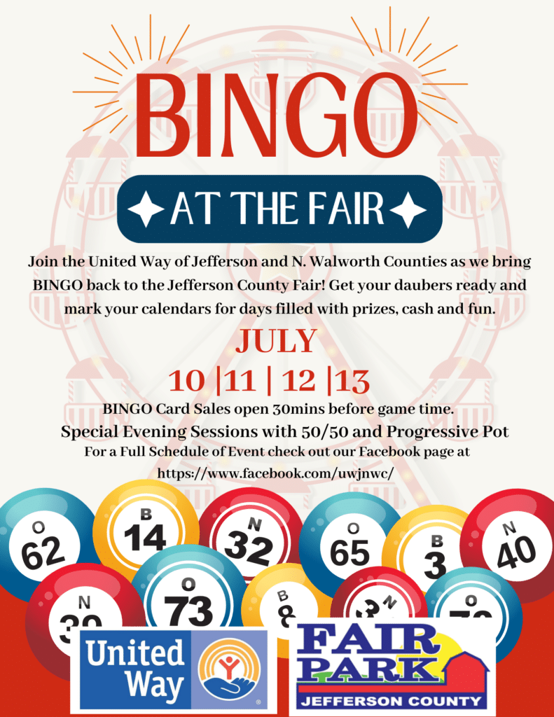 United Way Introduces Exciting BINGO Event at the Jefferson County Fair July 10-13